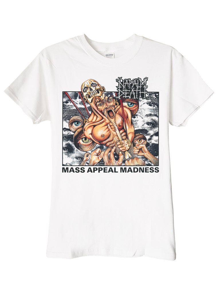 Napalm Death Mass Appeal Madness Polera Blanca Hombre - Abominatron